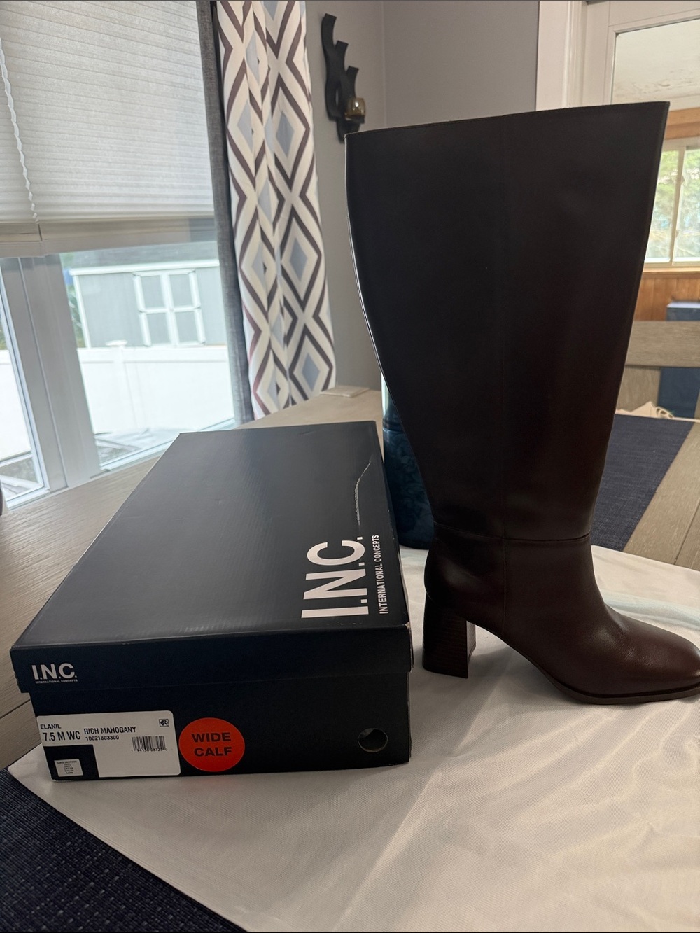 INC International Concepts Women's Tall Wide-Calf Boots in Brown